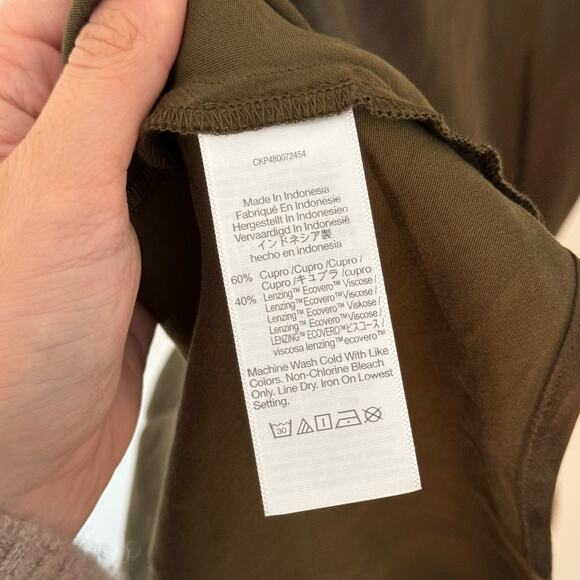 MADEWELL Square Neck Expedition Olive Green Midi Dress Size 2 - Picture 6 of 9